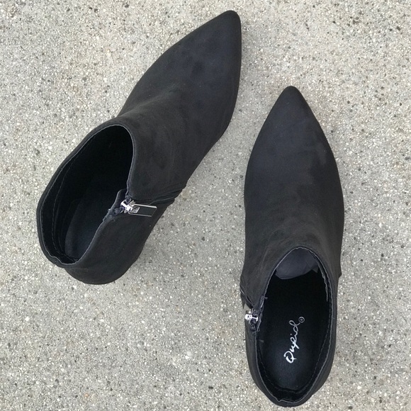 Qupid Meier Black Platform Chunky Pointed - Picture 3 of 6